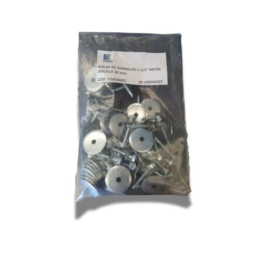 BOLSA 50 TORNILLOS 1 1/2" GOLILLAS 32mm METAL