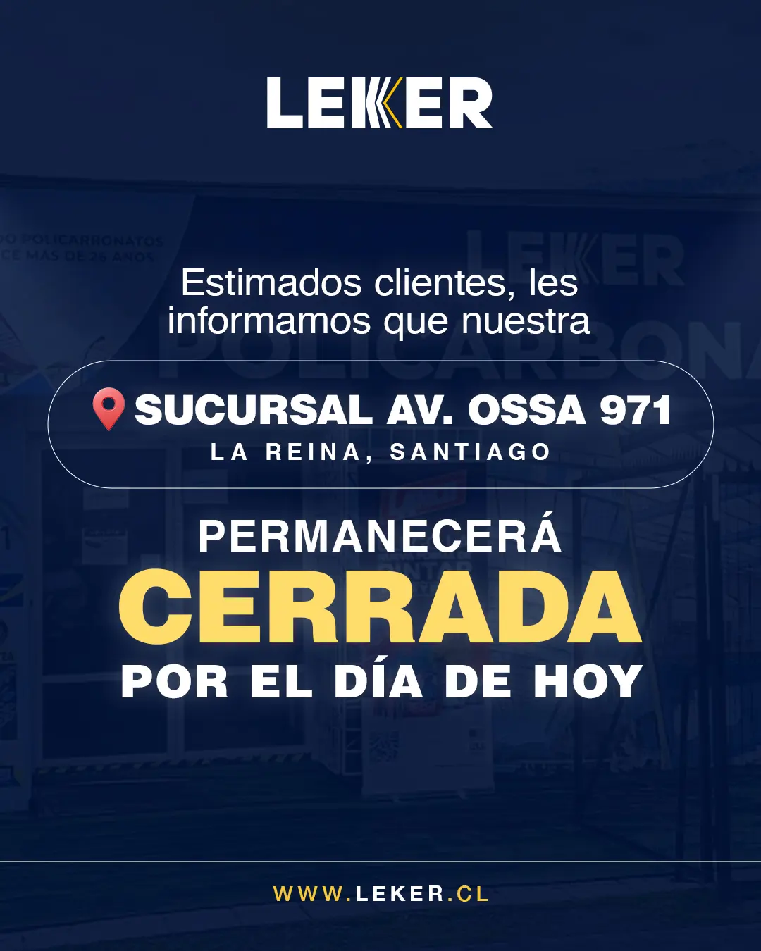 Local cerrado - Leker